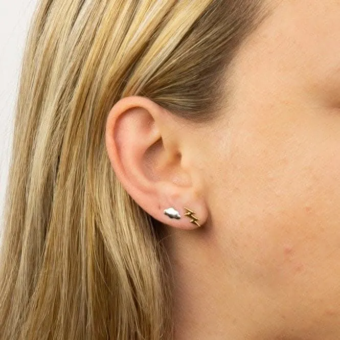 Cloud and Lightning Bolt Stud Earrings E6006 Beginnings Jewellery