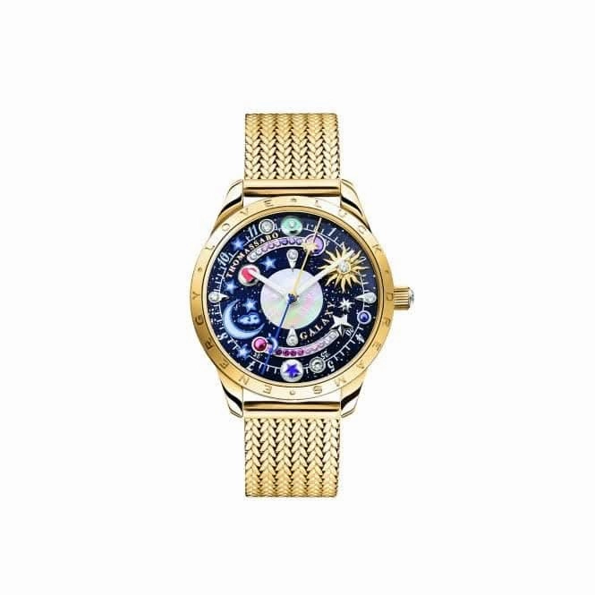 Cosmic Amulet Blue Dial Gold-Coloured Watch WA0403-264-207