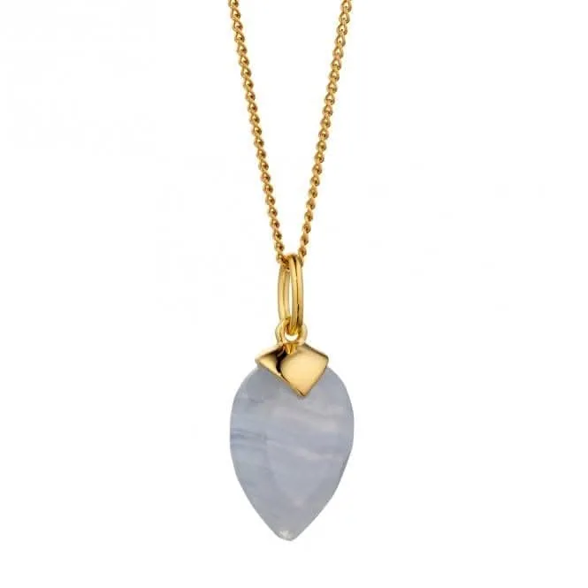 December Yellow Gold Plated Birthstone Chalcedony Stone Pendant P4986 Beginnings Jewellery