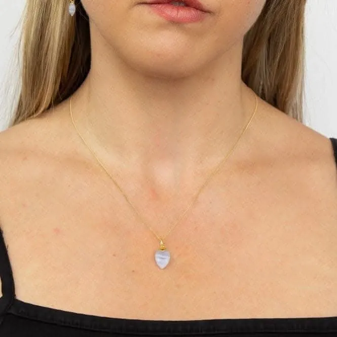 December Yellow Gold Plated Birthstone Chalcedony Stone Pendant P4986 Beginnings Jewellery