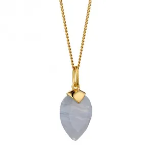 December Yellow Gold Plated Birthstone Chalcedony Stone Pendant P4986 Beginnings Jewellery