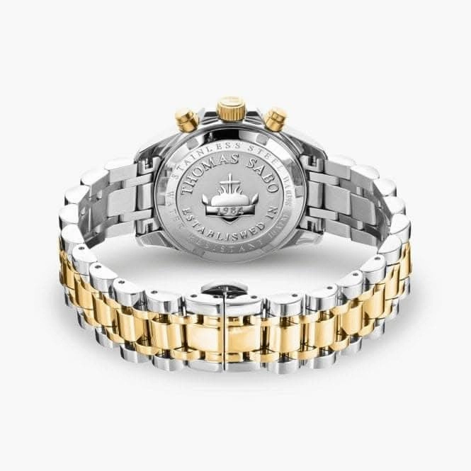 Divine Chrono Black Dial Silver Gold-Coloured Watch WA0398-291-201