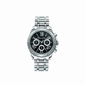 Divine Chrono With Black Dial Silver-Coloured Watch WA0396-201-201