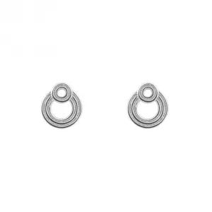 Double Circle Ridged Stud Earrings E6242 Beginnings Jewellery