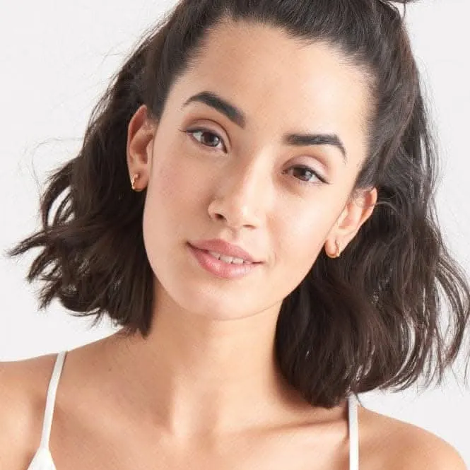 Ear We Go Shiny Gold Sparkle Huggie Hoops E023-01G Ania Haie Jewellery