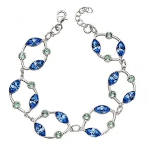 Elements Silver Open Organic Saphire Chrysolite Swarovski Bracelet B5174 Beginnings Jewellery