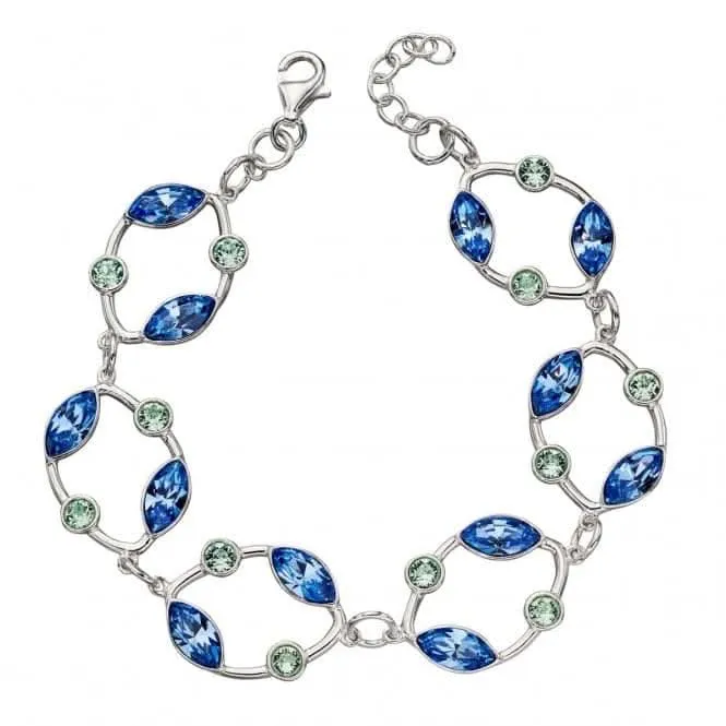 Elements Silver Open Organic Saphire Chrysolite Swarovski Bracelet B5174 Beginnings Jewellery