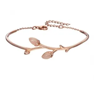 Elements Silver Rose Gold Plate Rose Bud Bangle B5012P Beginnings Jewellery