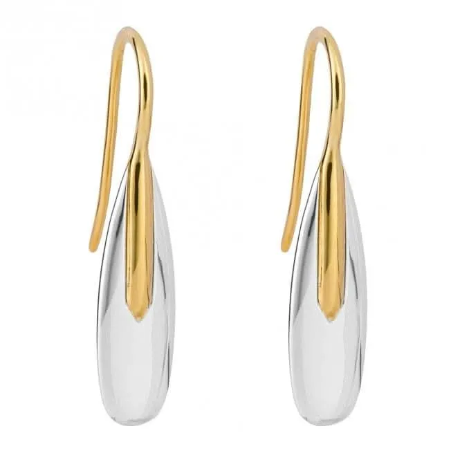 Elongated Gold Plated Earrings E6251 Beginnings Jewellery