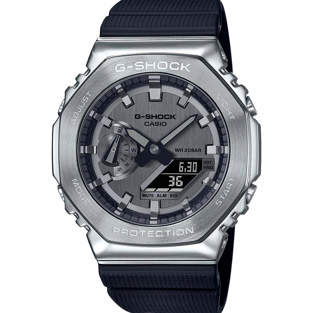 G-Shock Watches G-Shock GM2100-1A Metal Covered Silver 'CasiOak'