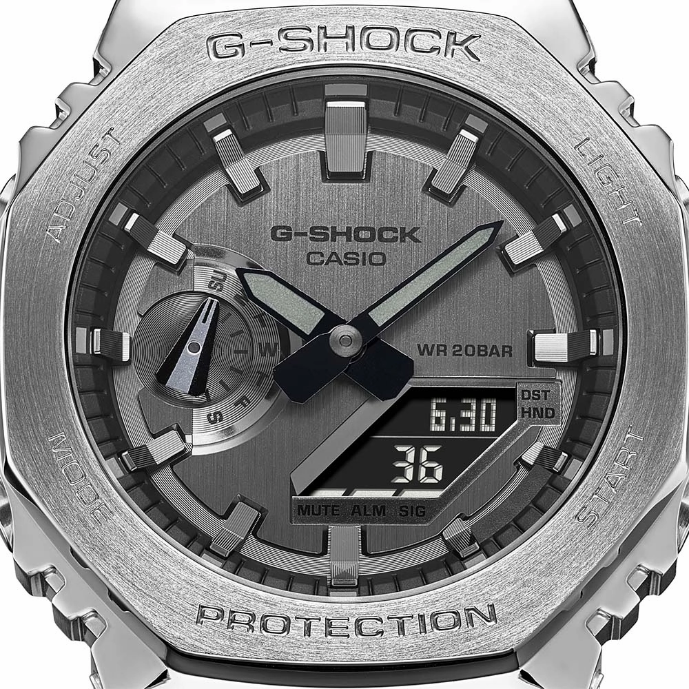 G-Shock Watches G-Shock GM2100-1A Metal Covered Silver 'CasiOak'