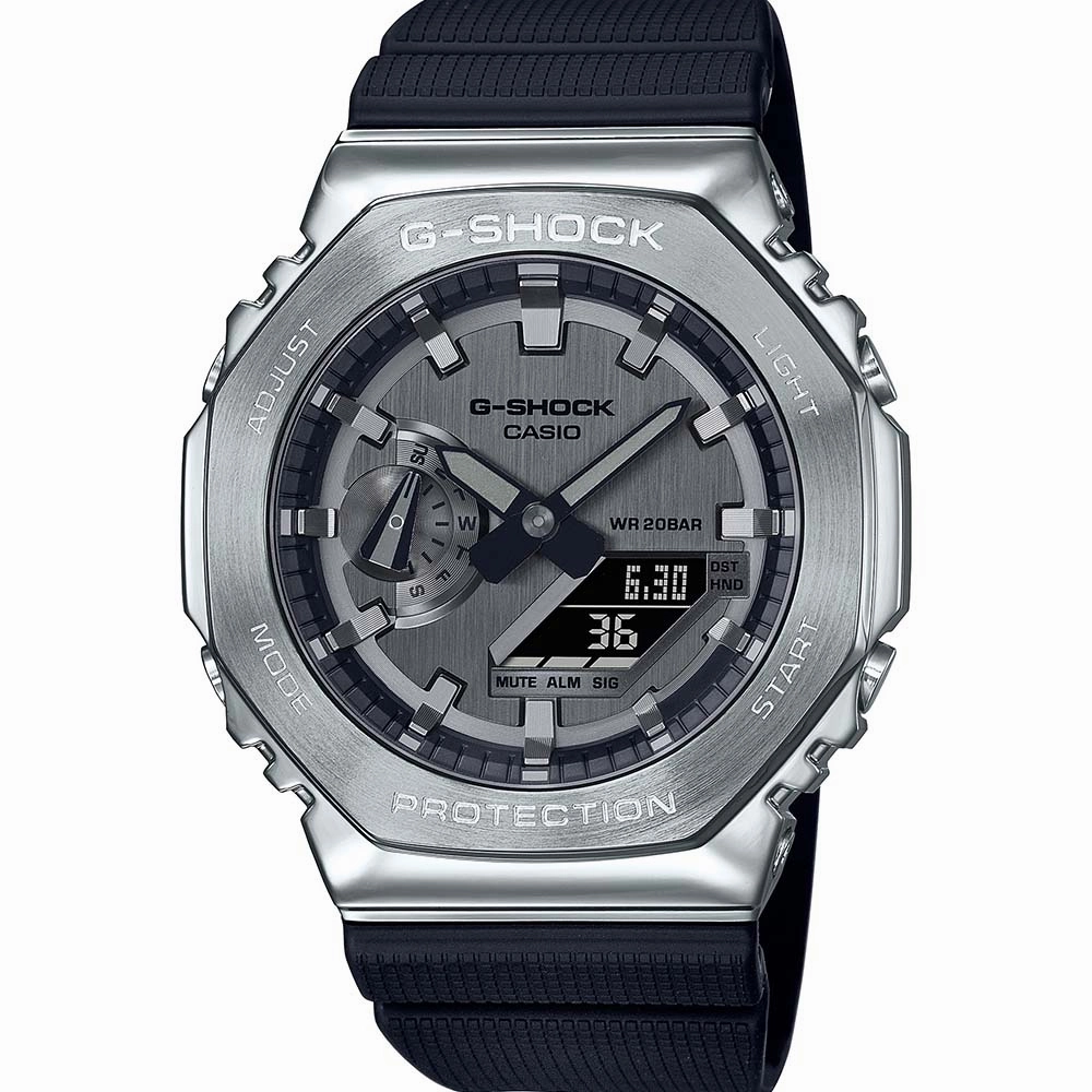G-Shock Watches G-Shock GM2100-1A Metal Covered Silver 'CasiOak'