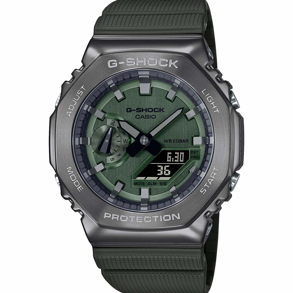 G-Shock Watches G-Shock GM2100B-3A Green Metal Covered 'CasiOak'