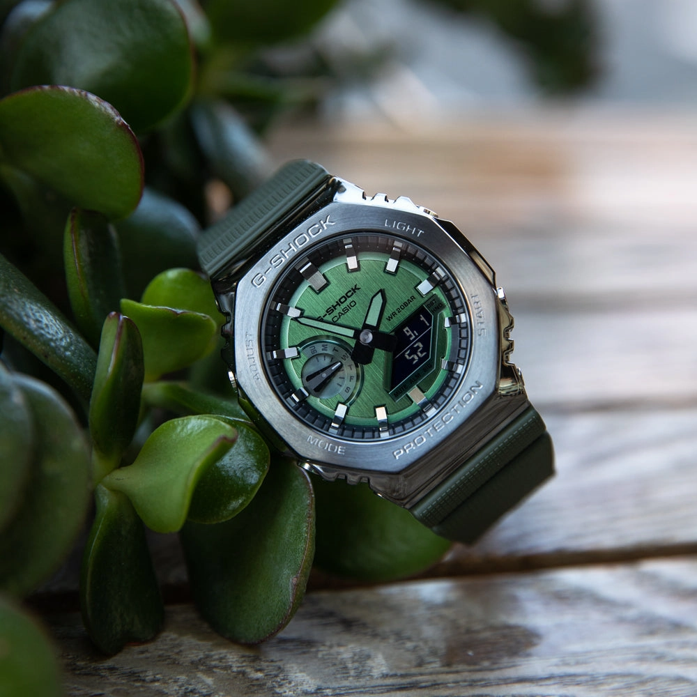 G-Shock Watches G-Shock GM2100B-3A Green Metal Covered 'CasiOak'