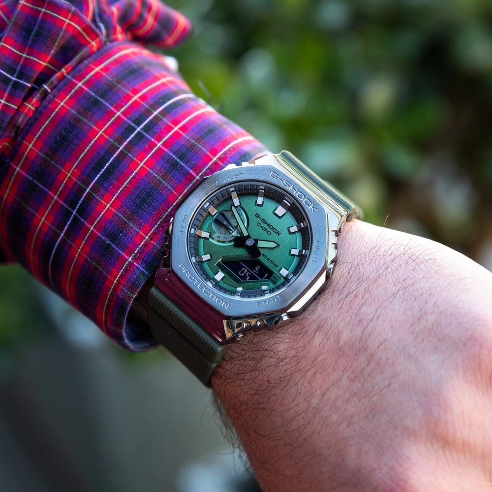 G-Shock Watches G-Shock GM2100B-3A Green Metal Covered 'CasiOak'