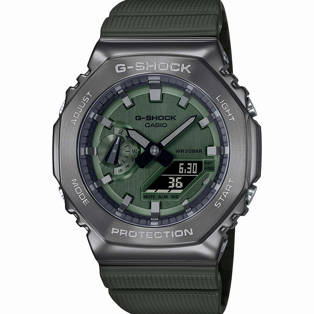 G-Shock Watches G-Shock GM2100B-3A Green Metal Covered 'CasiOak'