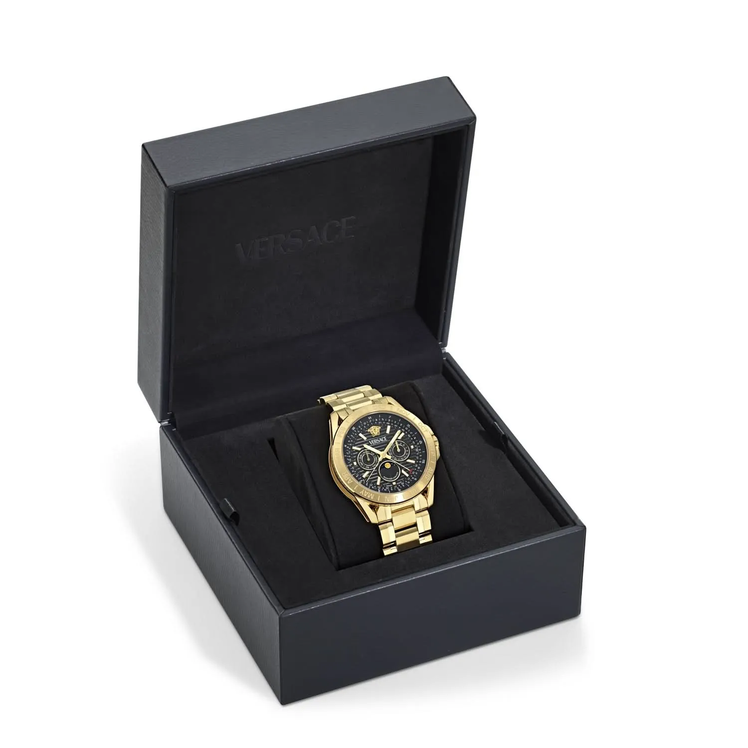 Gents Galaxy Moonph Black Guilloch Watch VE0K00425