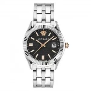Gents Greca Time Stainless Steel Black Watch VE3K00322