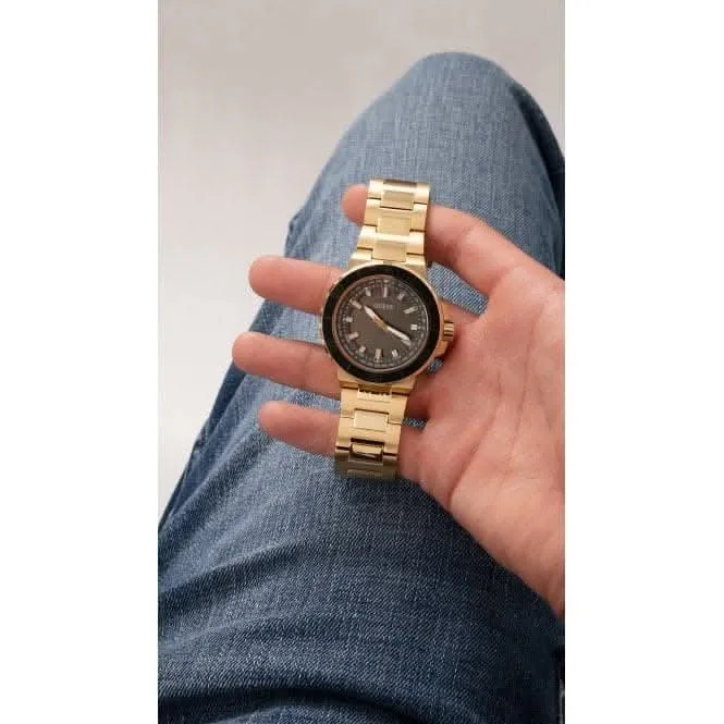 Gents Track Stainless Steel Gold Tone Watch GW0426G2
