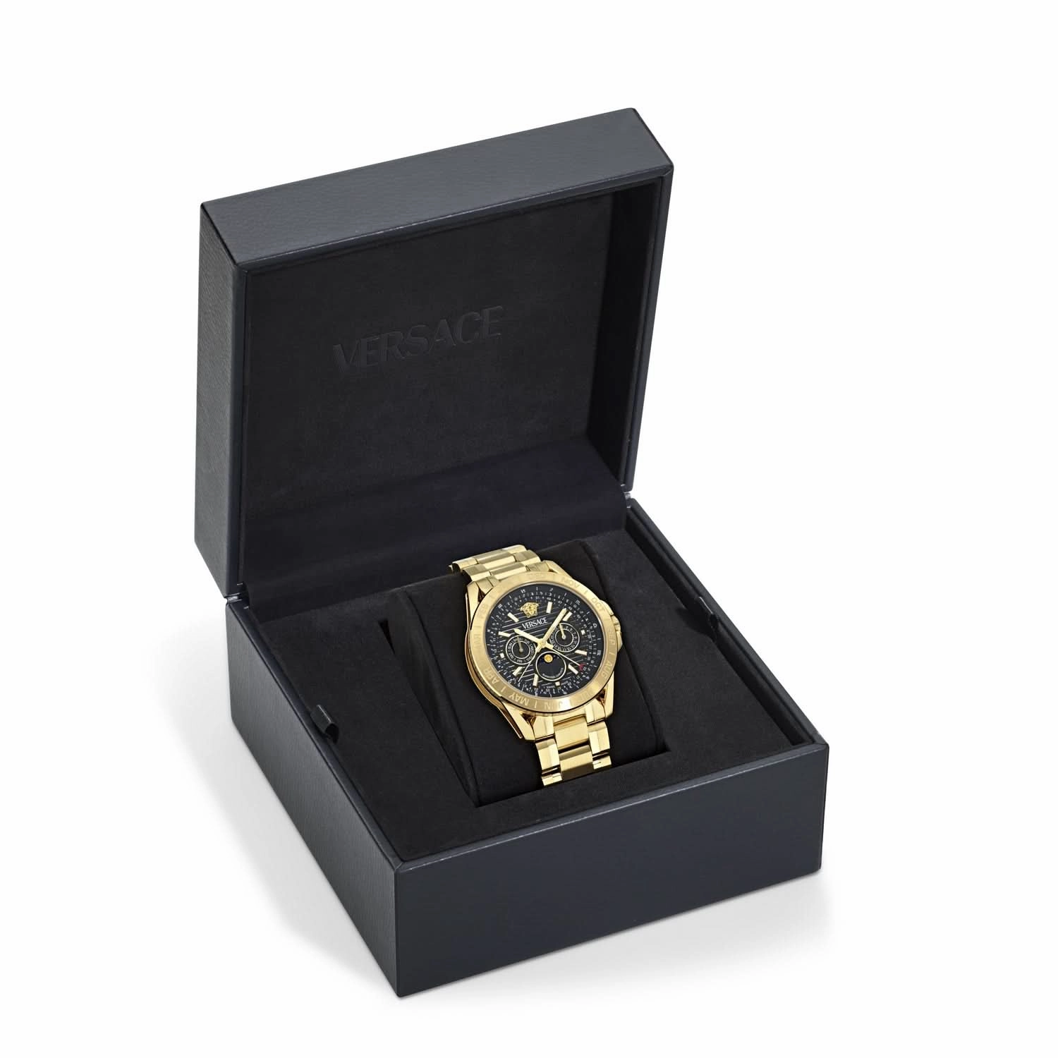 Gents Galaxy Moonph Black Guilloch Watch VE0K00425
