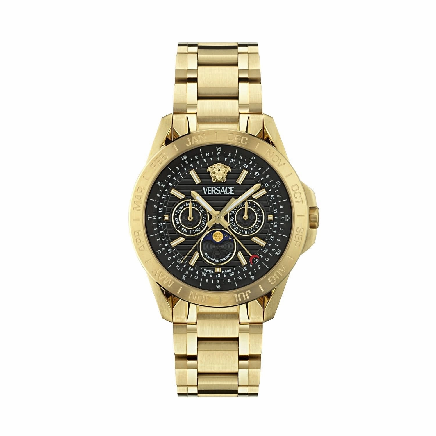 Gents Galaxy Moonph Black Guilloch Watch VE0K00425