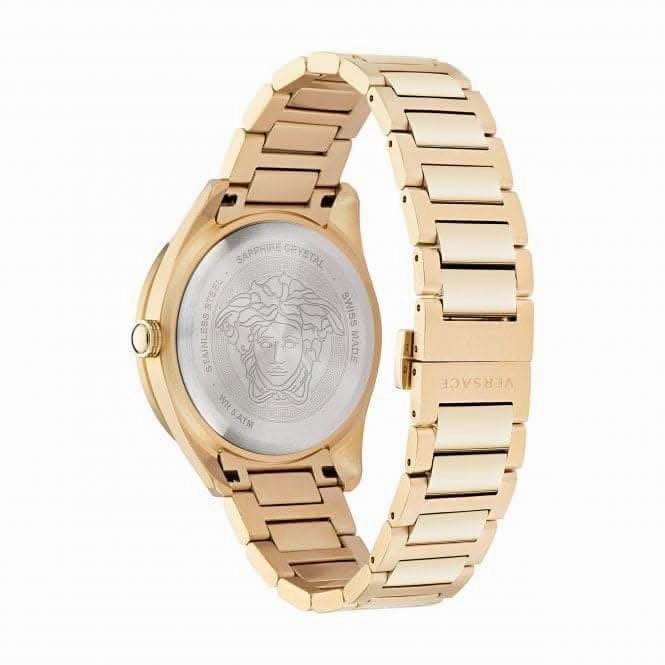 Gents Greca Dome Gold-Tone Black Watch VE2T00522