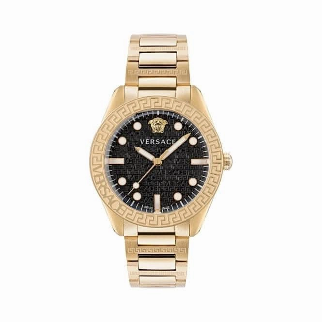 Gents Greca Dome Gold-Tone Black Watch VE2T00522