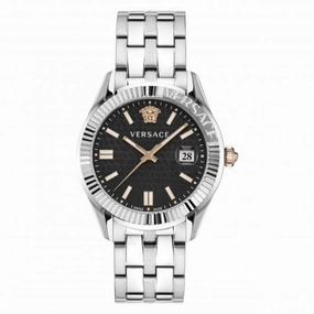 Gents Greca Time Stainless Steel Black Watch VE3K00322
