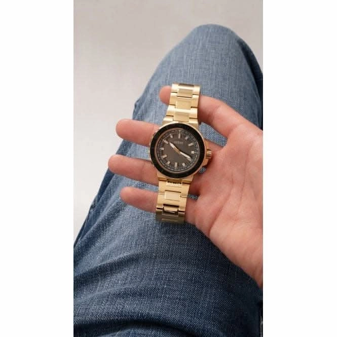 Gents Track Stainless Steel Gold Tone Watch GW0426G2