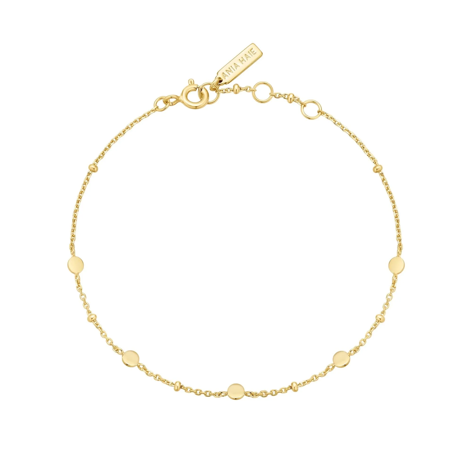 Gold Disc Station Bracelet B063-01G Ania Haie Jewellery