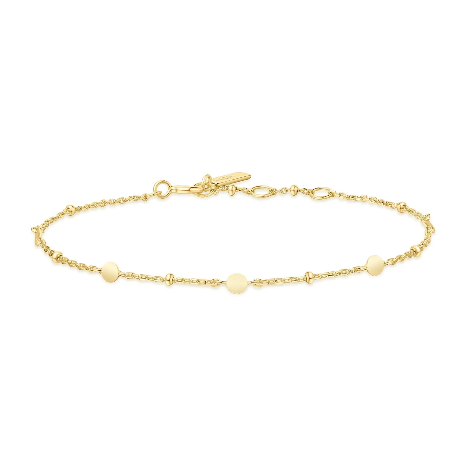 Gold Disc Station Bracelet B063-01G Ania Haie Jewellery