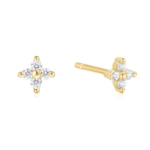 Gold Four-Petal Stud Earrings E064-01G Ania Haie Jewellery