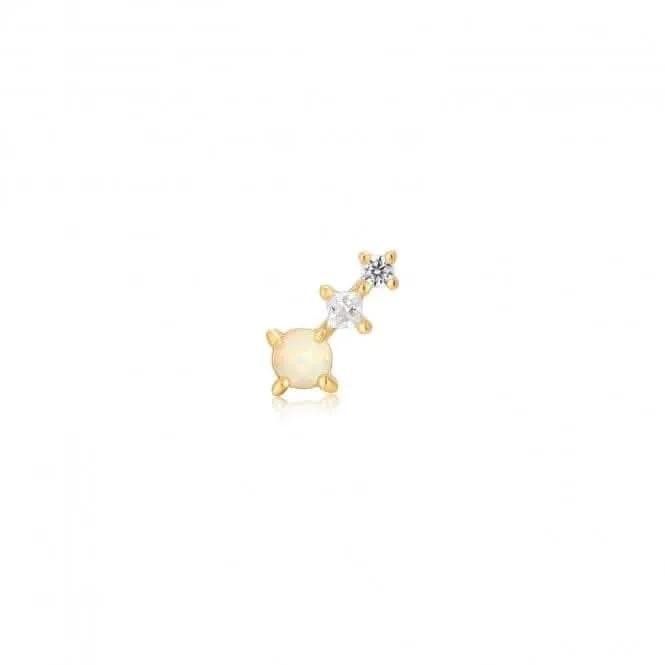 Gold Kyoto Opal Climber Barbell Single Earring E047-02G Ania Haie Jewellery