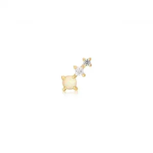 Gold Kyoto Opal Climber Barbell Single Earring E047-02G Ania Haie Jewellery