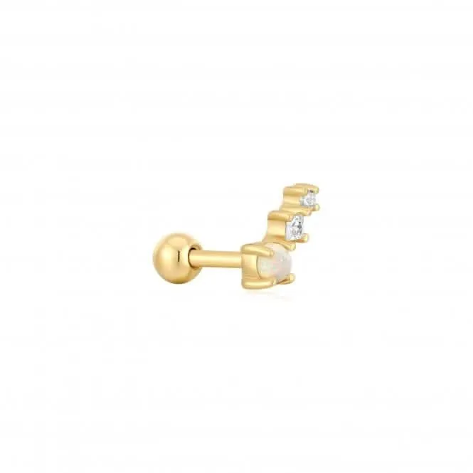 Gold Kyoto Opal Climber Barbell Single Earring E047-02G Ania Haie Jewellery