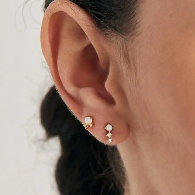 Gold Kyoto Opal Climber Barbell Single Earring E047-02G Ania Haie Jewellery