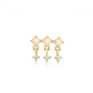 Gold Kyoto Opal Drop Sparkle Barbell Single Earring E047-04G Ania Haie Jewellery