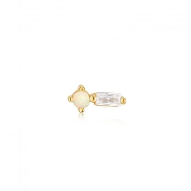 Gold Kyoto Opal Sparkle Barbell Single Earring E047-03G Ania Haie Jewellery