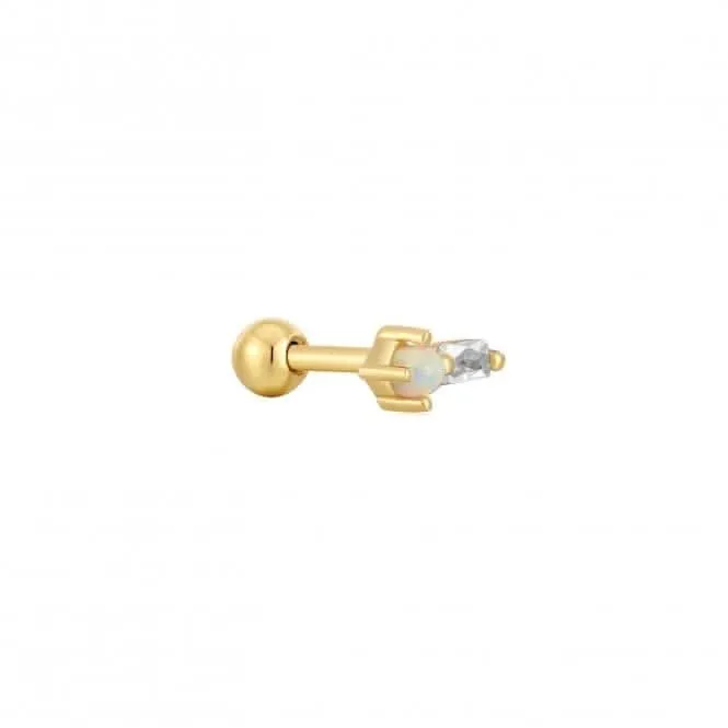 Gold Kyoto Opal Sparkle Barbell Single Earring E047-03G Ania Haie Jewellery