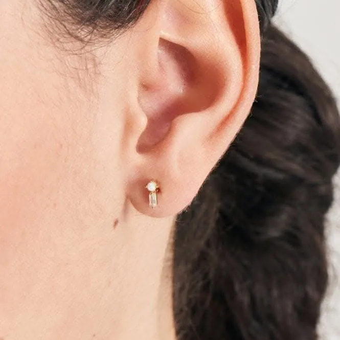 Gold Kyoto Opal Sparkle Barbell Single Earring E047-03G Ania Haie Jewellery
