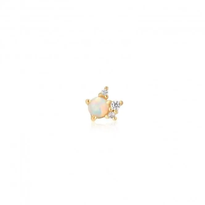Gold Kyoto Opal Sparkle Crown Barbell Single Earring E047-05G Ania Haie Jewellery