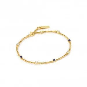 Gold Lapis Chain Bracelet B039-01G-L Ania Haie Jewellery