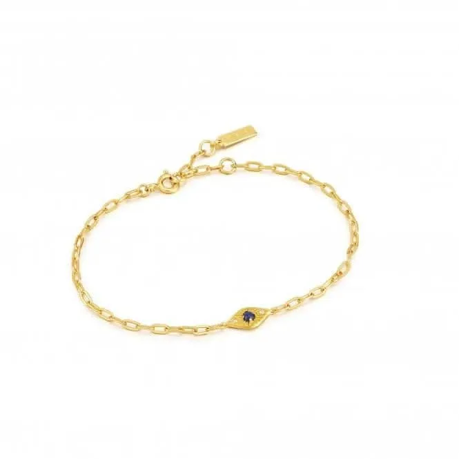 Gold Lapis Evil Eye Bracelet B039-03G-L Ania Haie Jewellery