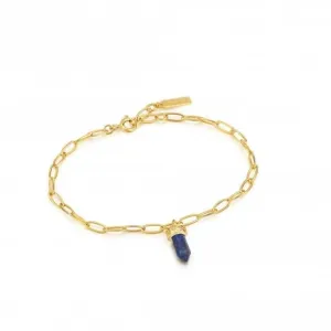 Gold Lapis Point Pendant Bracelet B039-02G-L Ania Haie Jewellery