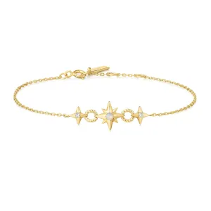 Gold Linked Star Bracelet B063-05G Ania Haie Jewellery