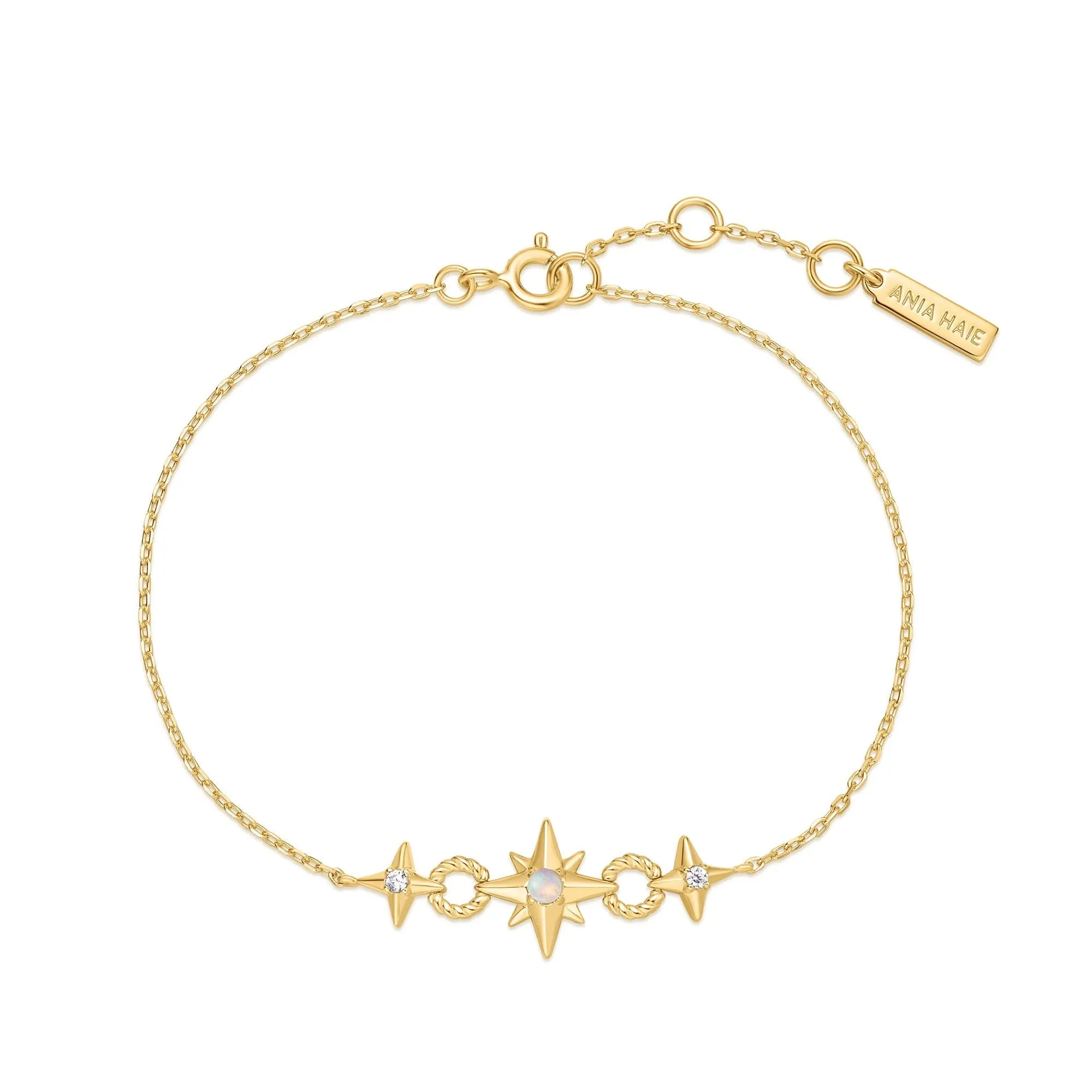 Gold Linked Star Bracelet B063-05G Ania Haie Jewellery