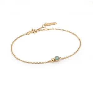 Gold Orb Amazonite Chain Bracelet B045-01G-AM Ania Haie Jewellery