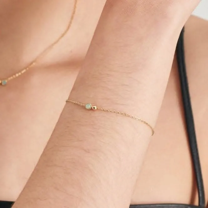 Gold Orb Amazonite Chain Bracelet B045-01G-AM Ania Haie Jewellery