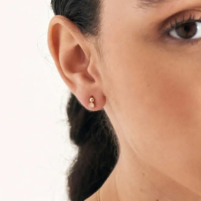 Gold Orb Rose Quartz Stud Earrings E045-01G-RQ Ania Haie Jewellery
