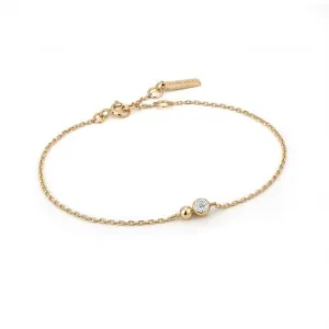 Gold Orb Sparkle Chain Bracelet B045-01G-CZ Ania Haie Jewellery